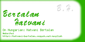 bertalan hatvani business card